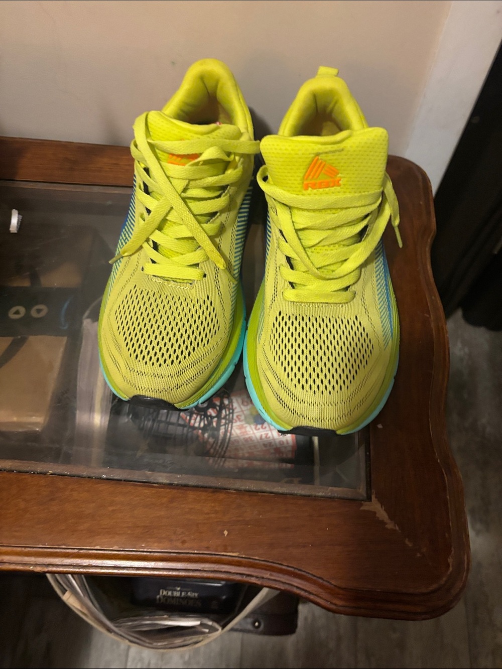 Reebok Kids Neon Yellow and Blue Athletic Sneakers